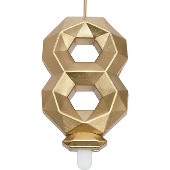 Svíčka Svíčka na dort 8 zlatá vel. 8cm