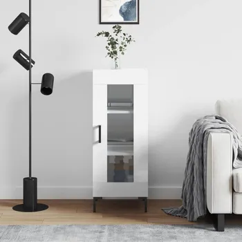 Příborník do zásuvky Nábytek XL Příborník bílý s vysokým leskem 34,5x34x90 cm kompozitní dřevo 828798