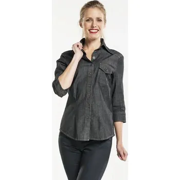 Dámská halenka Chaud Devant | Dámská kuchařská halenka Antra Denim Stretch 3/4 Sleeve - Grey / 3XL / 3XL / šedá