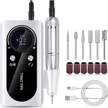 BEZDRÁTOVÁ PŘENOSNÁ BRUSKA NA NEHTY, SADA PRO MANIKÚRU A PEDIKÚRU