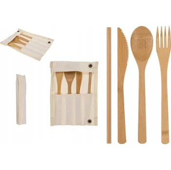 Příbor BAMBUSOVÉ PŘÍBORY V POUZDRU SADA DO KUCHYNĚ NA GRIL EKO