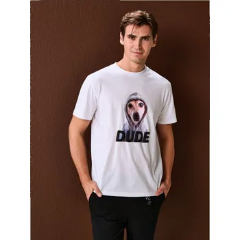 Sinsay - Bavlněná košilka s potiskem - bílá - 871GP-00X - 871GP-00X-2XL