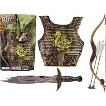 Karnevalový kostým KOSTÝM KOSTÝM SAMURAJE RYTÍŘE SADA PRO DĚTI PŘEVLEK OBLOUK MEČ