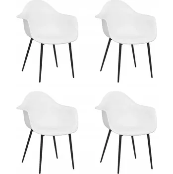 Jídelní židle Bílé minimalistické jídelní židle 64 x 59 x 84 cm, 4 ks