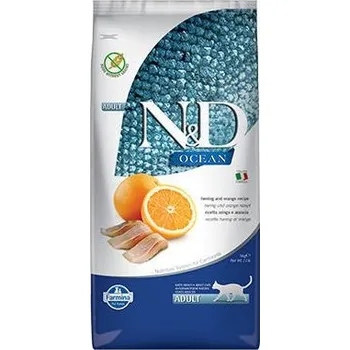 Krmivo pro kočku Farmina N&amp;D Ocean feline HERRING &amp; ORANGE ADULT 2x5kg