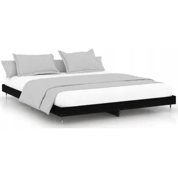 Postel Rám postele 203 x 203 x 20 cm, černá, dřevotříska, kov