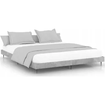 Postel Rám postele 203x203 cm šedobetonový s kovovými nožičkami
