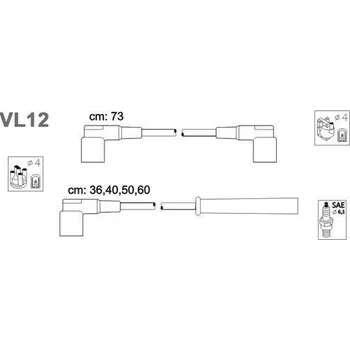 Zapalovací kabel Sada kabelů pro zapalování, VL12