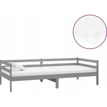 Postel Denní lenoška šedá s matrací 90x200 cm, masivní borovicové dřevo