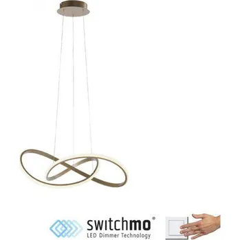 LEUCHTEN DIREKT is JUST LIGHT LED závěsné svítidlo, matná mosaz, stmívatelné, nastavitelná výška krokově stmívatelné 3000K