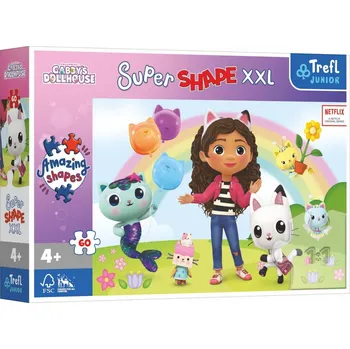 Puzzle Puzzle Šťastní přátelé Gabby 60 XL Super Shape 60x40cm v krabici 33x23x6cm