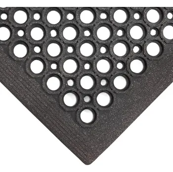 Rohožka Flomat Černá gumová protiúnavová protiskluzová olejivzdorná průmyslová rohož (100% nitrilová pryž) High-Duty Grit - 150 x 90 x 1,3 cm