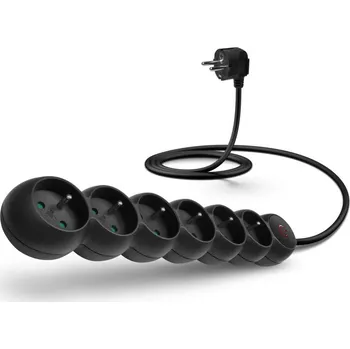 Napájecí kabel CONNECT IT prodlužovací kabel 230 V, 6 zásuvek, 5 m, s vypínačem (černý)