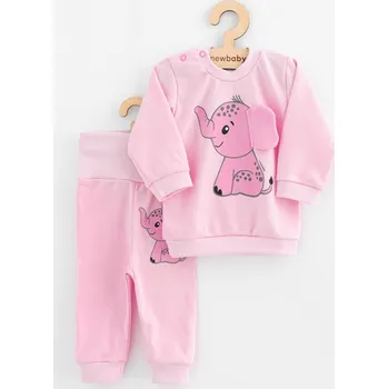 Kojenecká souprava Kojenecká souprava tričko a tepláčky New Baby Happy Elephant pink, vel. 80 (9-12m)