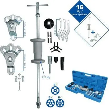 Nářadí pro automobil Brilliant Tools BT671350 Stahovák nábojů kol s vyhlazovacím kladivem, kovaný, 16-dílný
