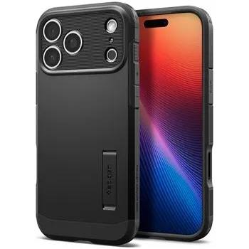 Spigen Tough Armor T odolný zadní kryt s podporou MagSafe a stojánkem pro Apple iPhone 17 Pro Max černý