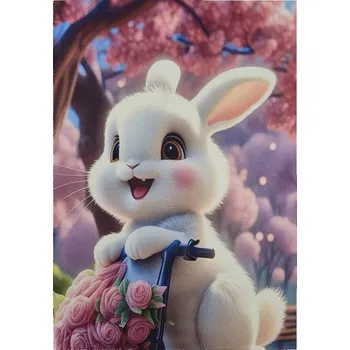 Utěrka Velikonoční kuchyňská utěrka z mikrovlákna 40x55cm - Zajíček