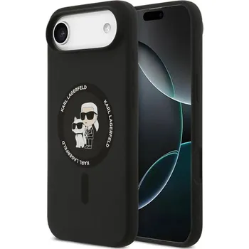 Pouzdro na mobilní telefon Karl Lagerfeld Liquid Silicone Karl and Choupette MagSafe kryt iPhone Air černý