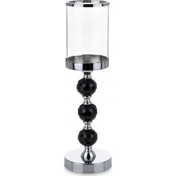 Svícen SKLENĚNÝ SVÍCEN NA NOŽCE VYSOKÝ ELEGANTNÍ GLAMOUR DEKORACE LAMPION