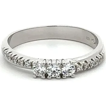 Šperk Zlatý prsten se třemi zirkony