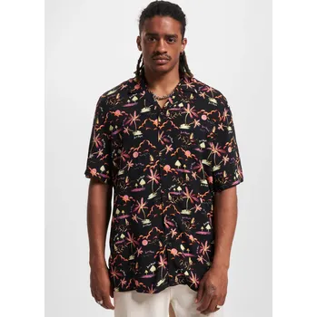 Pánské oblečení Pánská košile s krátkým rukávem Just Rhyse Shirt Waikiki - černé barvy Just Rhyse černá 2491734