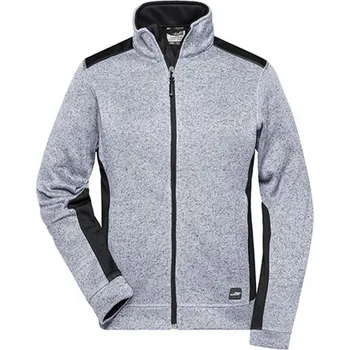 Dámská mikina James&amp;Nicholson Dámská fleecová mikina JN861 White Melange-Carbon XXL