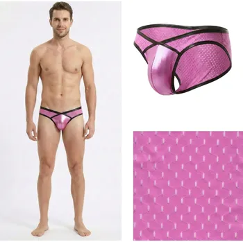 Pánské spodní prádlo Síťované nízké slipy Manview růžové Velikost: XL Metalická přední část