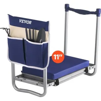 Podsedák Zahradní klekátko a sedák , široká a silná podložka na klečení o šířce 28 cm, odolná zahradní klekátko, skládací zahradní sedák s 1 brašnou na nářadí, úleva od bolesti kolen a zad, protiskluzová zahradní lavice pro prarodiče