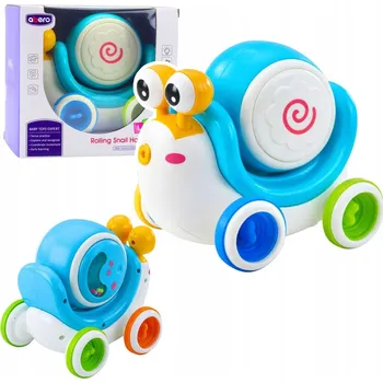 Hračka pro nejmenší INTERAKTIVNÍ HLEMÝŽĎ JEZDÍCÍ BUBNÍK HUDEBNÍ VZDĚLÁVACÍ MODRÝ