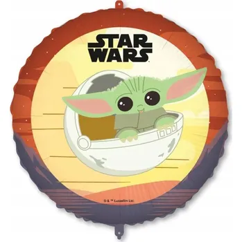 Balónek FOLIOVÝ BALÓNEK STAR WARS 46 CM KULATÝ BABY YODA NAROZENINY Den dětí