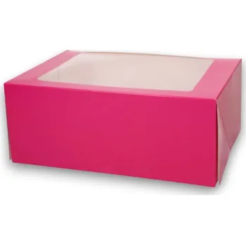 Krabice na pečivo Funcakes FunCakes krabice na muffiny 6 - Růžová - 24 x 16,5 x 10cm / 3ks