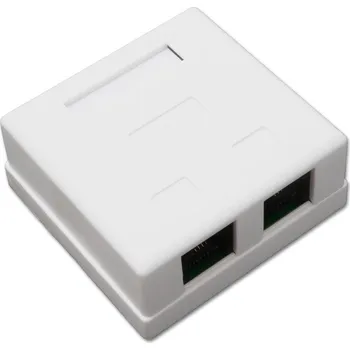 Síťový konektor XtendLan Zásuvka 2x RJ-45, Cat5e, nestíněná, na zeď, spodní vývod, narážecí