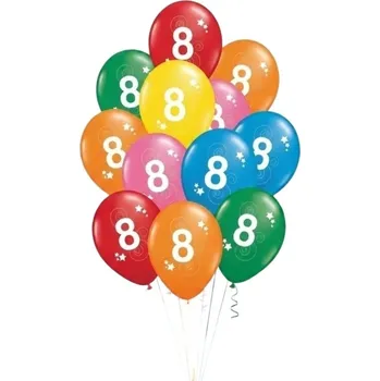 Balónek Latexové balónky číslo 8 mix barev 12ks
