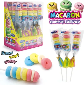 Bonbon DISKONT Želé makronky na špejli lízátko 20g