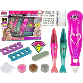 kreativní sada SADA NA MALOVÁNÍ NEHTŮ FIXY, GLITRY, MALÉ DIAMANTY, STUDIO KRÁSY PRO DĚTI