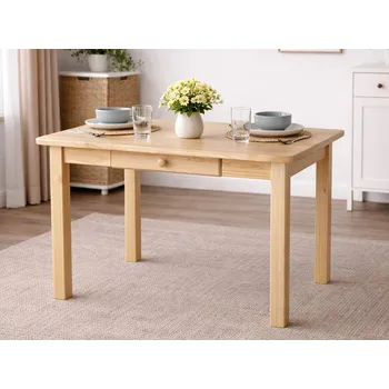 Jídelní stůl Jídelní stůl z masivu se šuplíkem MET ST02 Rozměr stolu: 90x60 cm