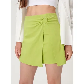 Dámské oblečení Sinsay - Mini sukně s ozdobným kroužkem a rozparkem vpředu - neonová - 1233B-71X - 1233B-71X-M