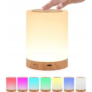 Lampička NOČNÍ LAMPA LED RGB STOLNÍ LAMPA BEZDRÁTOVÁ USB DOTYKOVÁ STMÍVATELNÁ