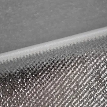 Látka polyesterový úplet/ lame Ben stříbrný