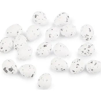 Velikonoční dekorace Dekorační křepelčí vajíčka k aranžování v dóze, střední, bílá