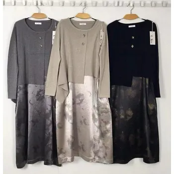 Dámské oblečení Dlouhé šaty USee 3001 barva: hnědá-fango