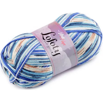 Příze Pletací příze Lofoty samovzorovací / ponožkovka 100 g, střední, 13 (7817) modrá