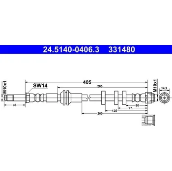 Brzdová hadice Brzdová hadice ATE 24.5140-0406.3
