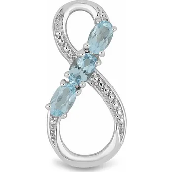 Přívěsek Přívěsek stříbrný s broušenými Blue Sky topazy Ag 925 015924 BT 2,4 cm, 2,4 g