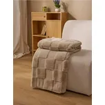 Sinsay - Přikrývka s reliéfním vzorem v šachovnici - béžová