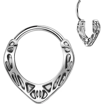 Šperk Šperky4U Ocelový piercing - segment kruh s oramenty - SG132