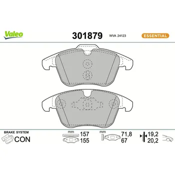 Brzdová destička Sada brzdových destiček, kotoučová brzda VALEO 301879