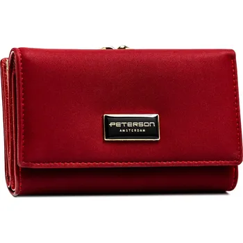 Peněženka Stylová dámská koženkovo-kožená peněženka Peterson Wade, červená