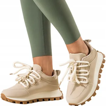 Dámské tenisky SPORTOVNÍ Dámská Obuv Béžová na BĚHOUNOVÉ PLATFORMĚ Tenisky vel. 38