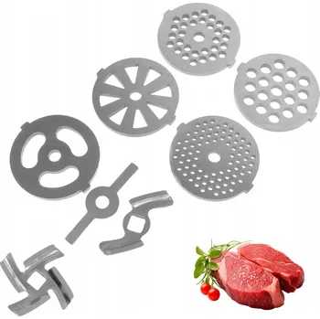 Kuchyňský mlýnek 8 KS SADA ČEPELÍ A SÍTEK Z Z NEREZOVÉ OCELI PRO MLÝNEK NA MASO